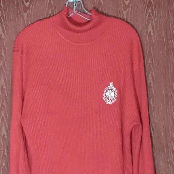 Delta Sigma Theta Red Sweater Turtle Neck Dress Embroidered Size XXXXL New - Picture 2 of 14